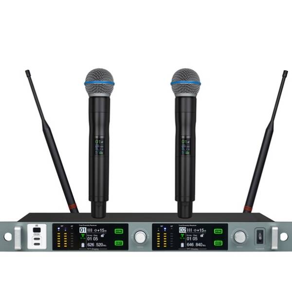 Sistema Dual de Microfono Inalambrico de Mano UHF G4