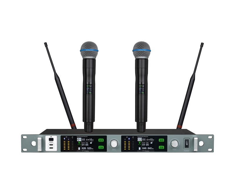 Sistema Dual de Microfono Inalambrico de Mano UHF G4