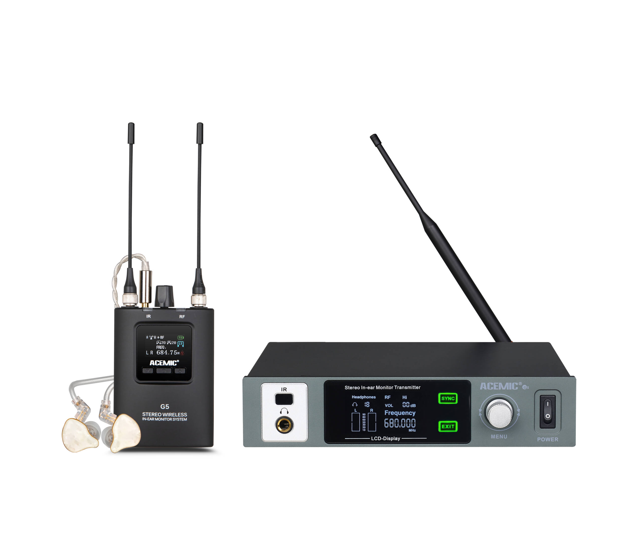 Sistema de Monitoreo In-Ears Inalámbrico Estereo UHF G5